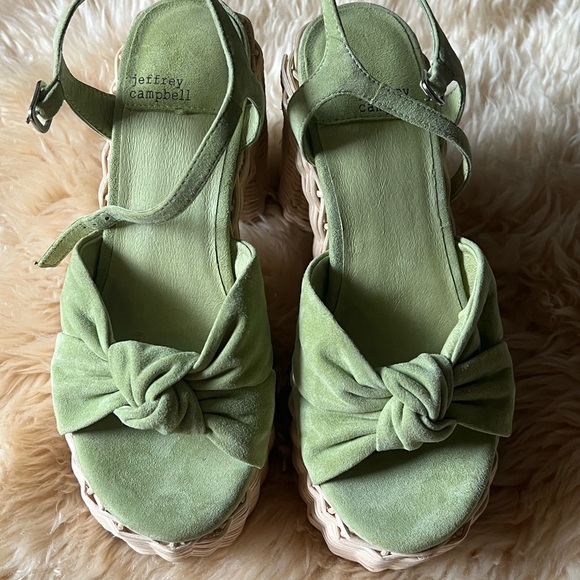 Jeffrey Campbell Tea Party Chunky Platform Suede Sandals - Picture 7 of 7